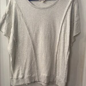White Textured Short-Sleeve Top
